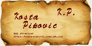 Kosta Pipović vizit kartica